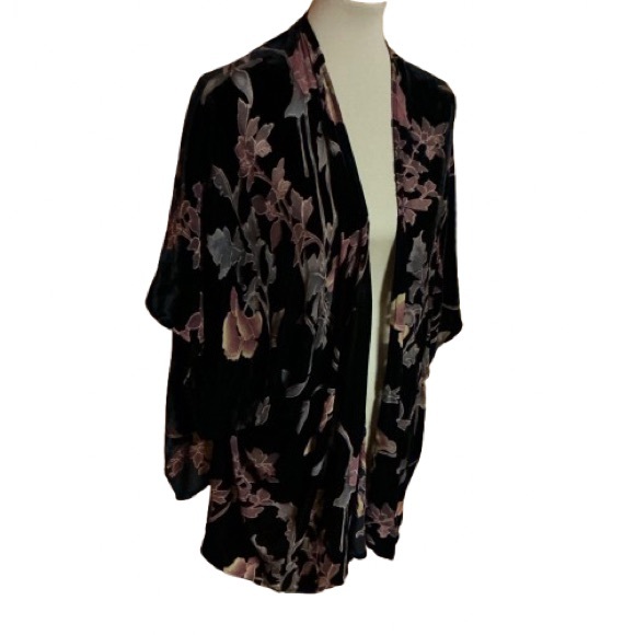 Urban Outfitters Entro Floral Velvety Kimono - Picture 2 of 11